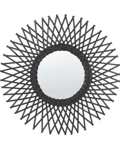 Specchio TAGOLU 60 cm 60 cm Rattan Nero