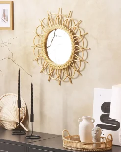 Specchio TELAKIA 60 cm 60 cm Rattan Naturale