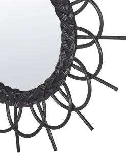 Specchio TELAKIA 60 cm 60 cm Rattan Nero