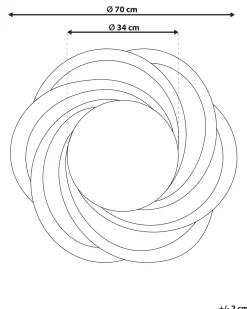 Specchio TREBAN 70 cm 70 cm Argento