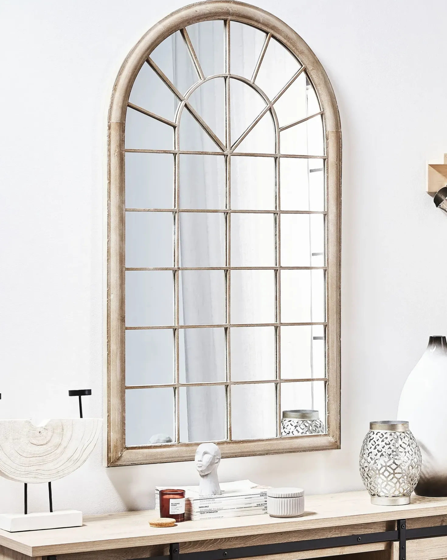 Specchio TREVOL 77 cm 130 cm Metallo Beige