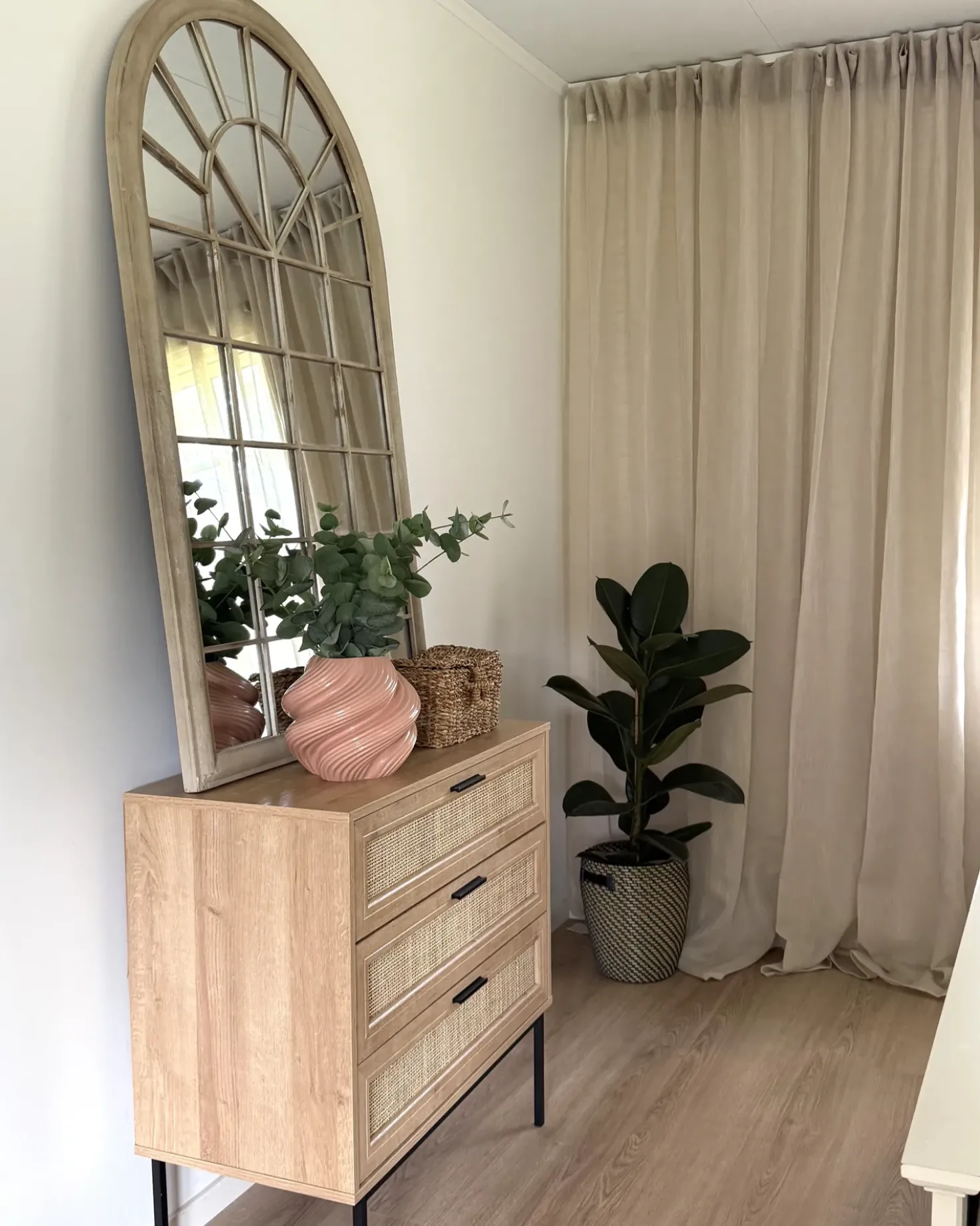 Specchio TREVOL 77 cm 130 cm Metallo Beige
