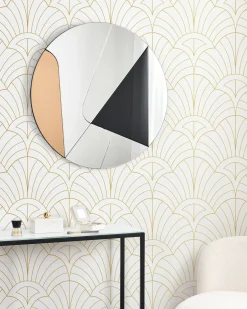 Specchio TROUVILLE 80 cm 80 cm Nero/Oro