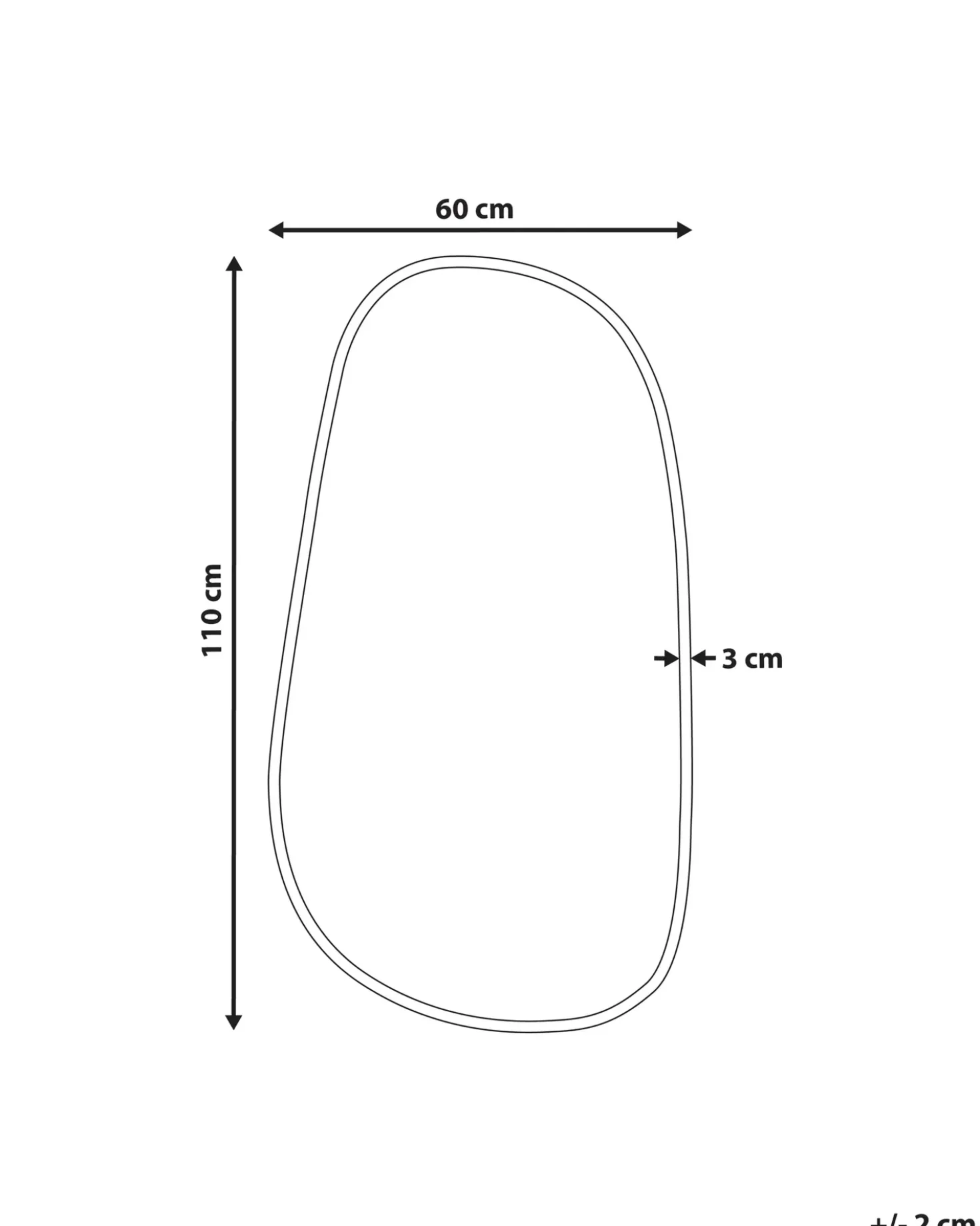 Specchio VERNAIS 60 cm 110 cm Metallo Oro