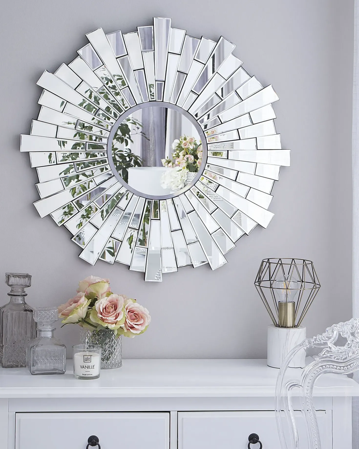 Specchio VIRE 70 cm 70 cm Argento