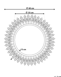 Specchio VOREY 60 cm 60 cm Metallo Oro