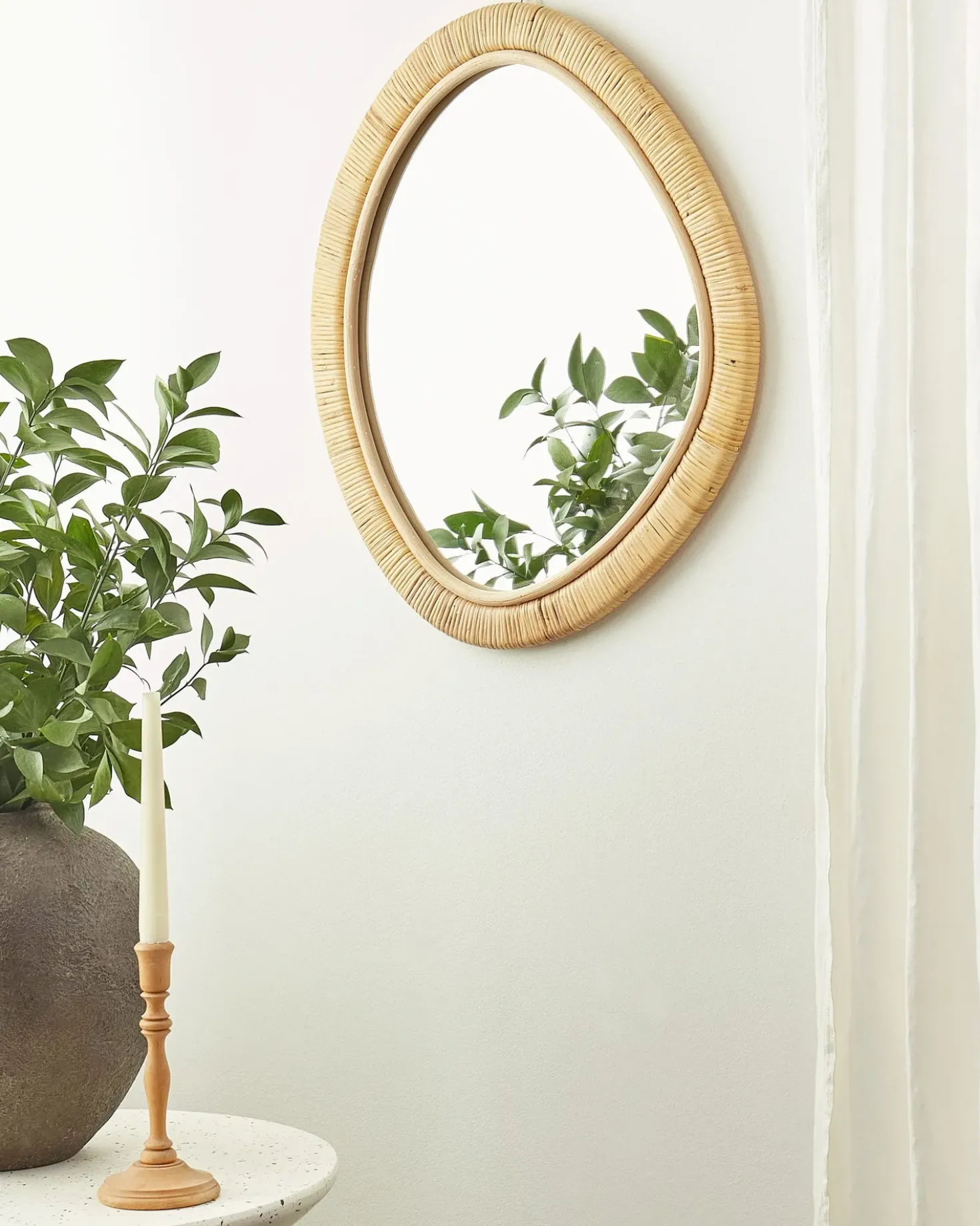Specchio ZAATARI 50 cm 60 cm Rattan Naturale