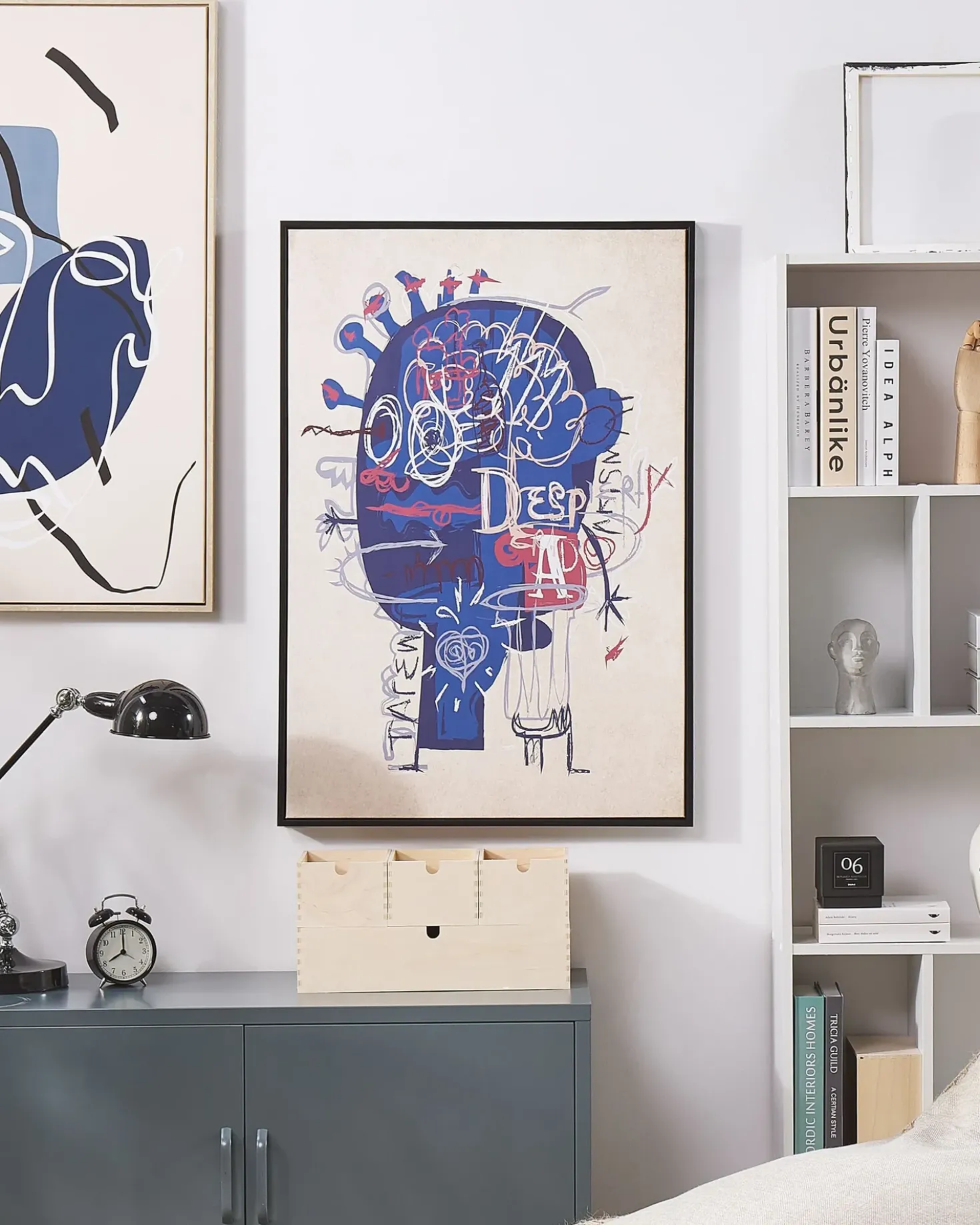 Stampa su tela TREPPIO Motivo astratto 63 x 99 cm Blu