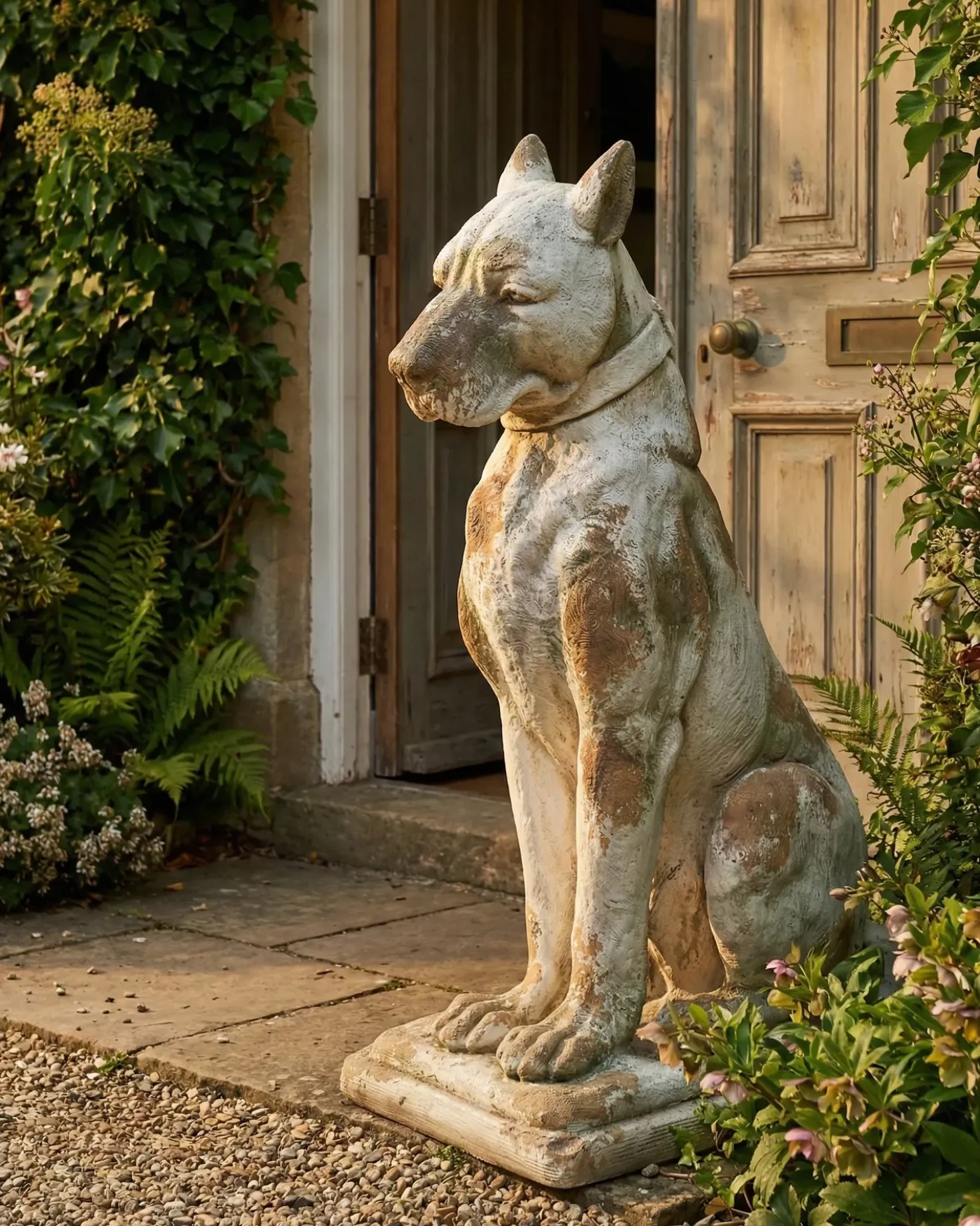 Statua da giardino CAPALBIO Cane Beige