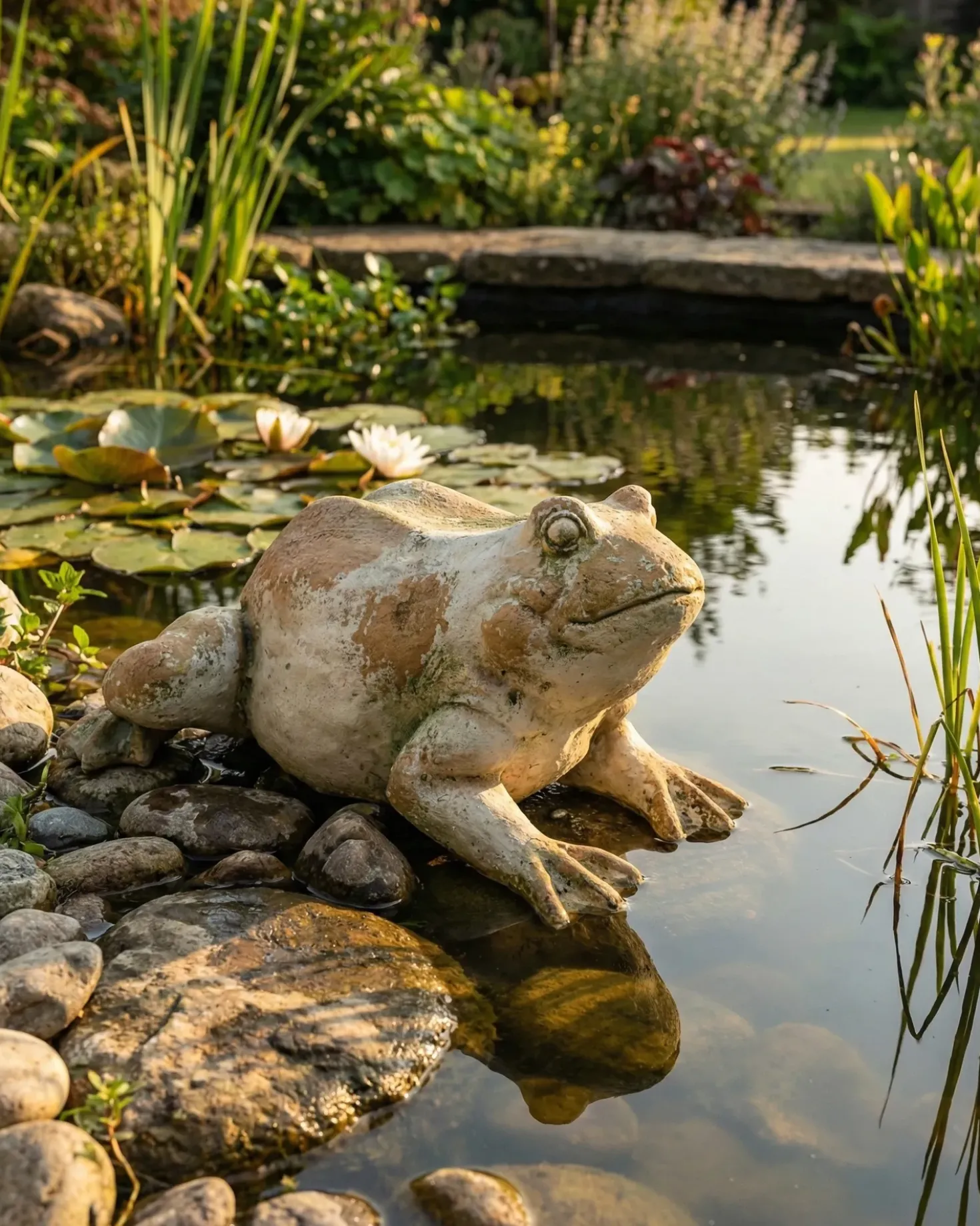 Statuetta da giardino CARAPELLE Rana Beige