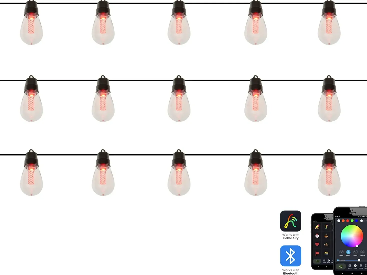 Stringa di luci LED per esterni ITILLEQ con App Multicolore