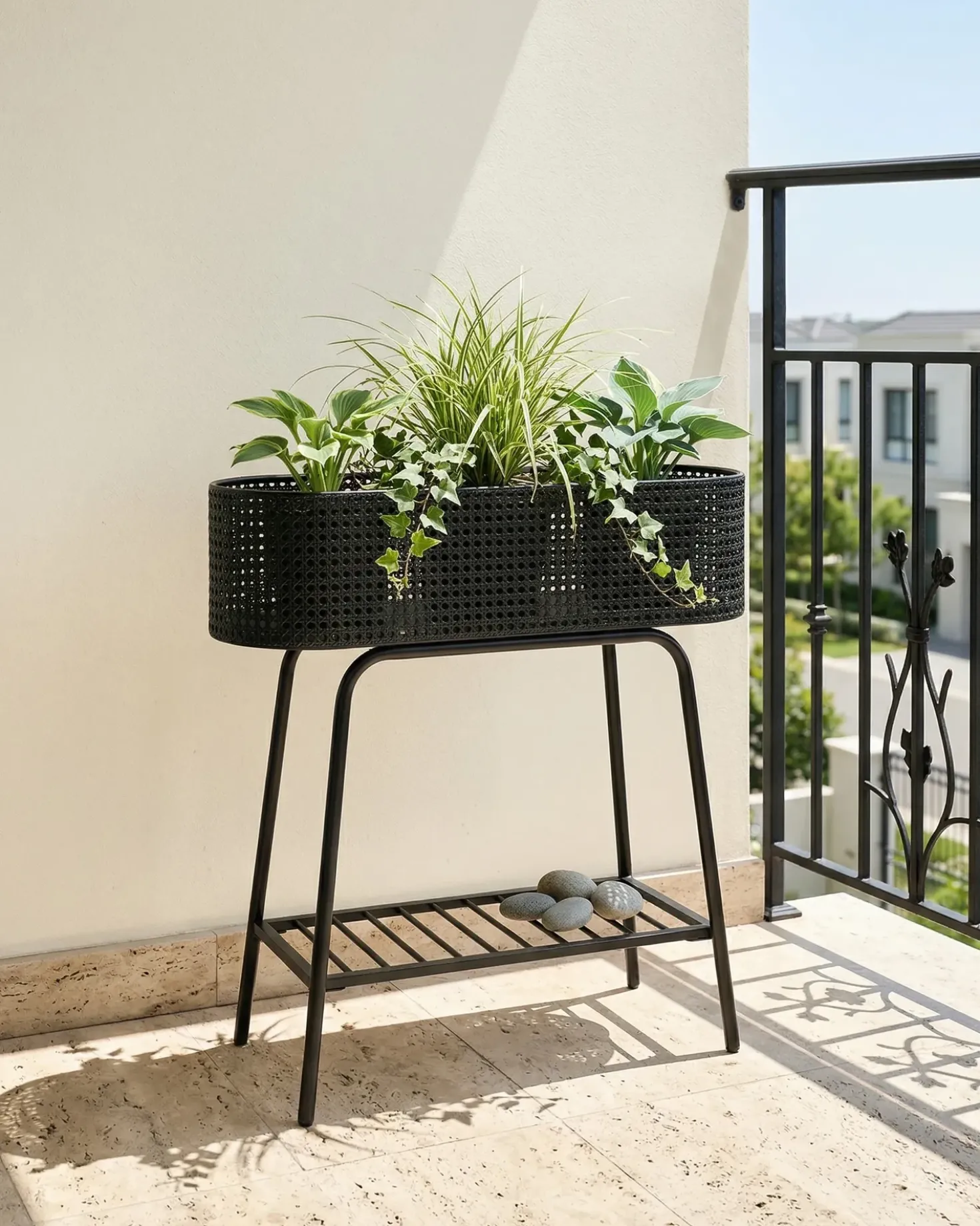 Supporto per vasi LINNAEA Metallo 60 cm Nero