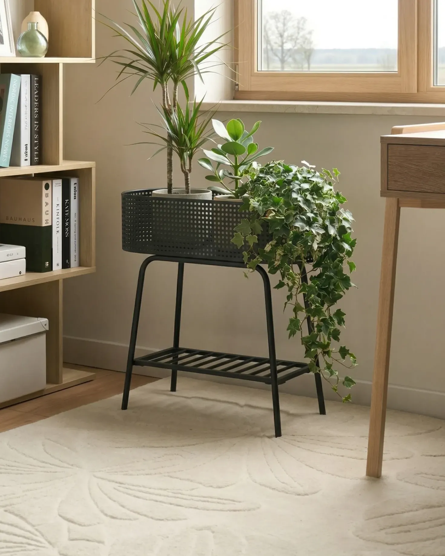 Supporto per vasi LINNAEA Metallo 60 cm Nero