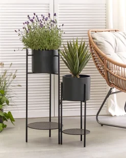 Supporto per vasi ULMUS Metallo 58 cm Nero