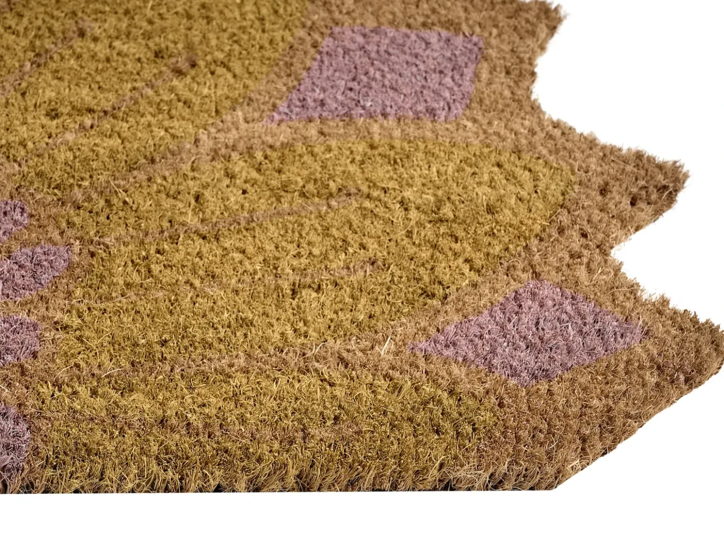 Tappetino da Ingresso AROLIK Giallo 45 x 75 cm Fiore Fibra di Cocco