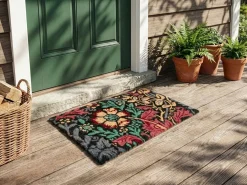 Tappetino da Ingresso ILLIAMNA Multicolore 40 x 60 cm Fiore Fibra di Cocco