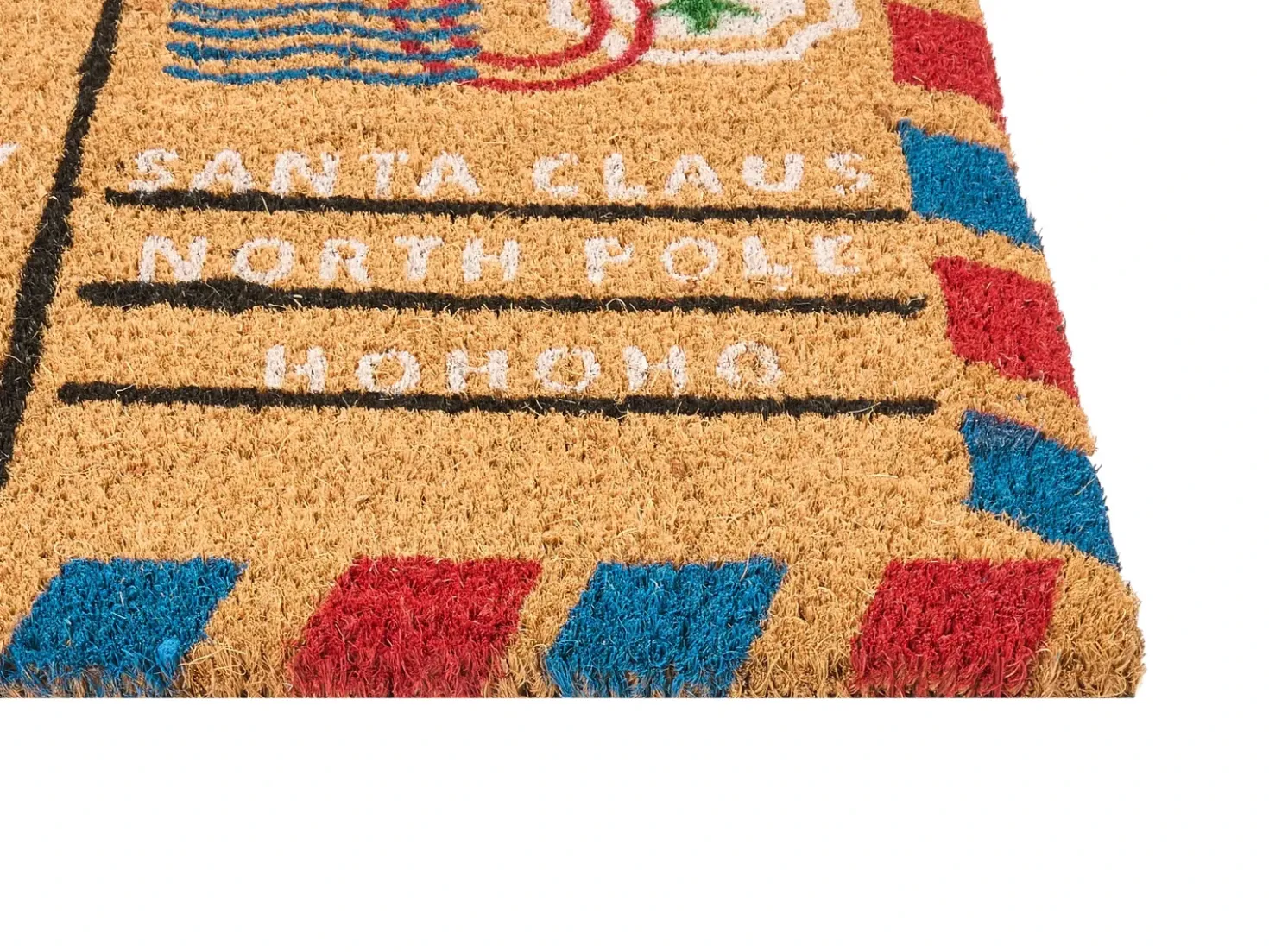 Tappetino da Ingresso KATALLA Naturale 50 x 80 cm Modello natalizio Fibra di Cocco