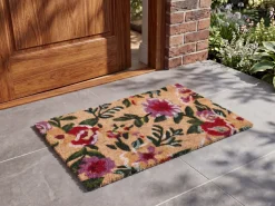 Tappetino da Ingresso KITA Multicolore 40 x 60 cm Fiore Fibra di Cocco