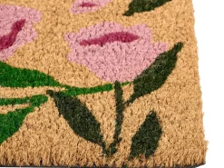 Tappetino da Ingresso MANGUAO Naturale 60 x 90 cm Fiore Fibra di Cocco
