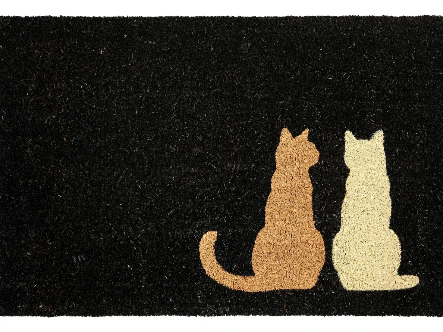 Tappetino da Ingresso NAPALIT Nero 60 x 90 cm Gatto Fibra di Cocco