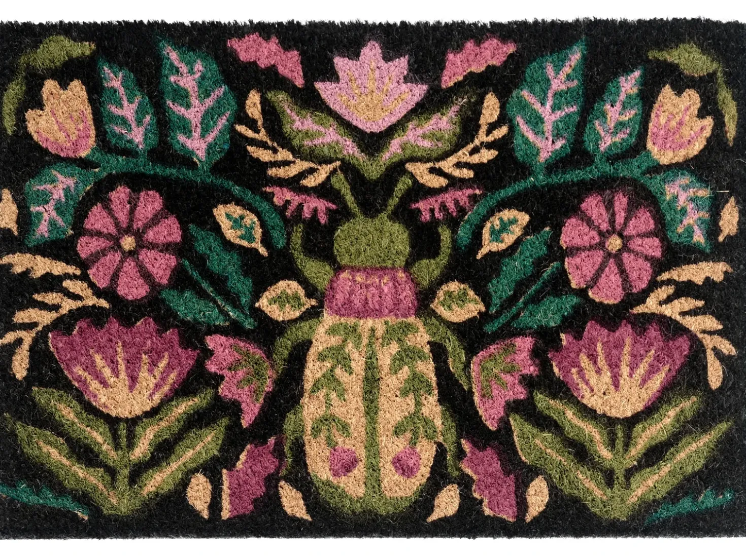 Tappetino da Ingresso SELAWIK Multicolore 50 x 80 cm Fiore Fibra di Cocco