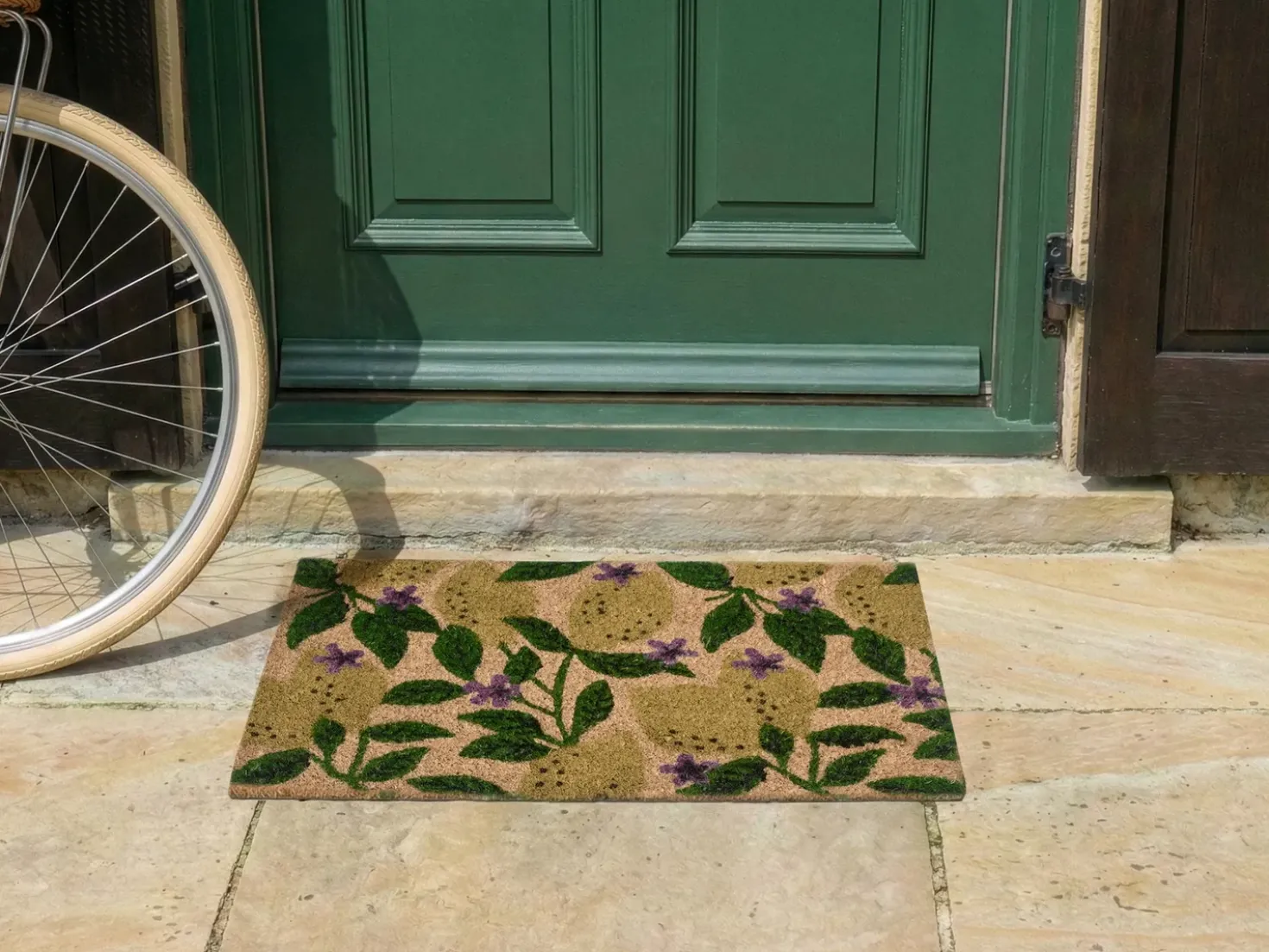 Tappetino da Ingresso TAZLINA Multicolore 50 x 80 cm Limone Fibra di Cocco