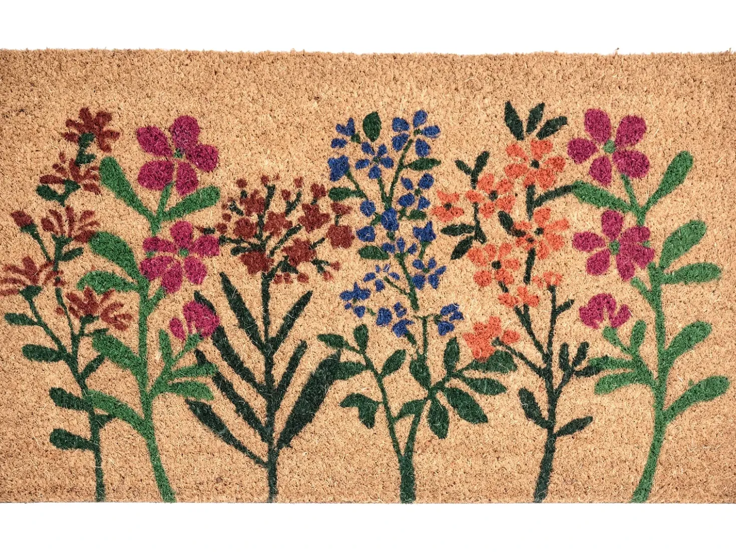 Tappetino da Ingresso TEKKONA Naturale 50 x 80 cm Fiore Fibra di Cocco