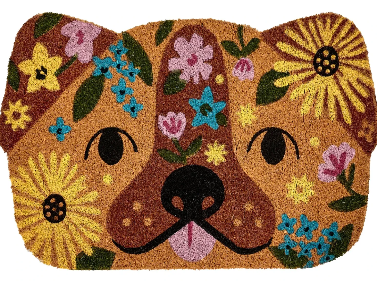 Tappetino da Ingresso TIBIG Multicolore 60 x 90 cm Cane Fibra di Cocco