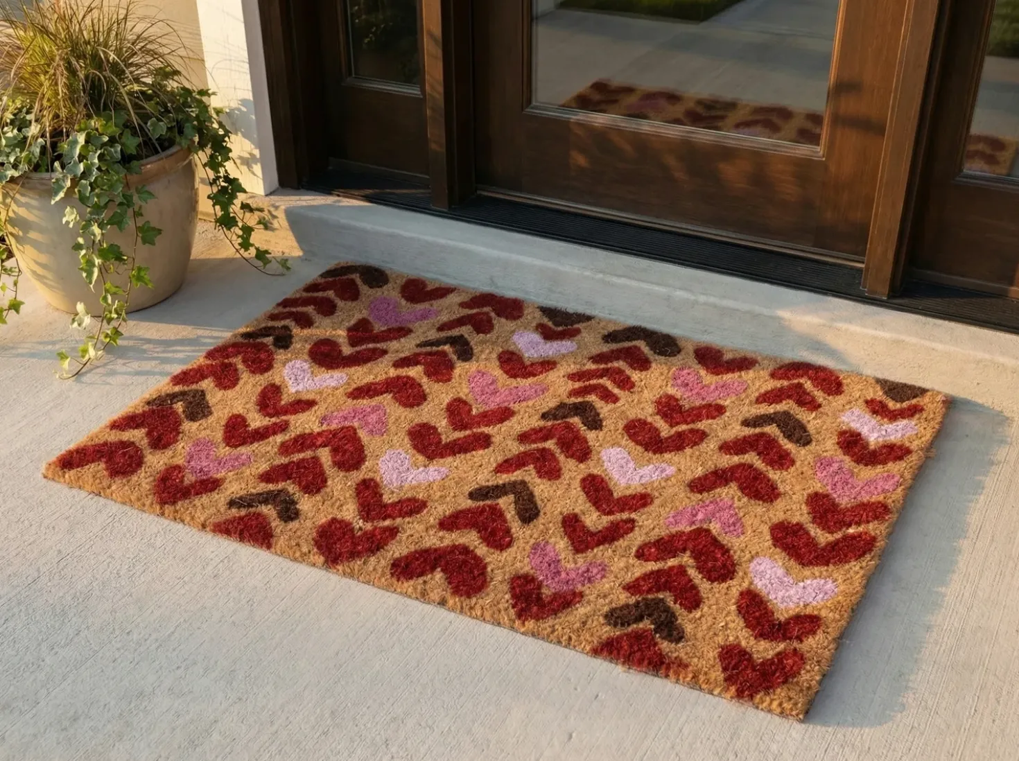 Tappetino da Ingresso TIMOLAN Naturale 40 x 60 cm Cuore Fibra di Cocco