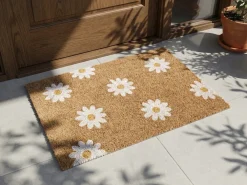 Tappetino da Ingresso TOPKO Naturale 40 x 60 cm Fiore Fibra di Cocco