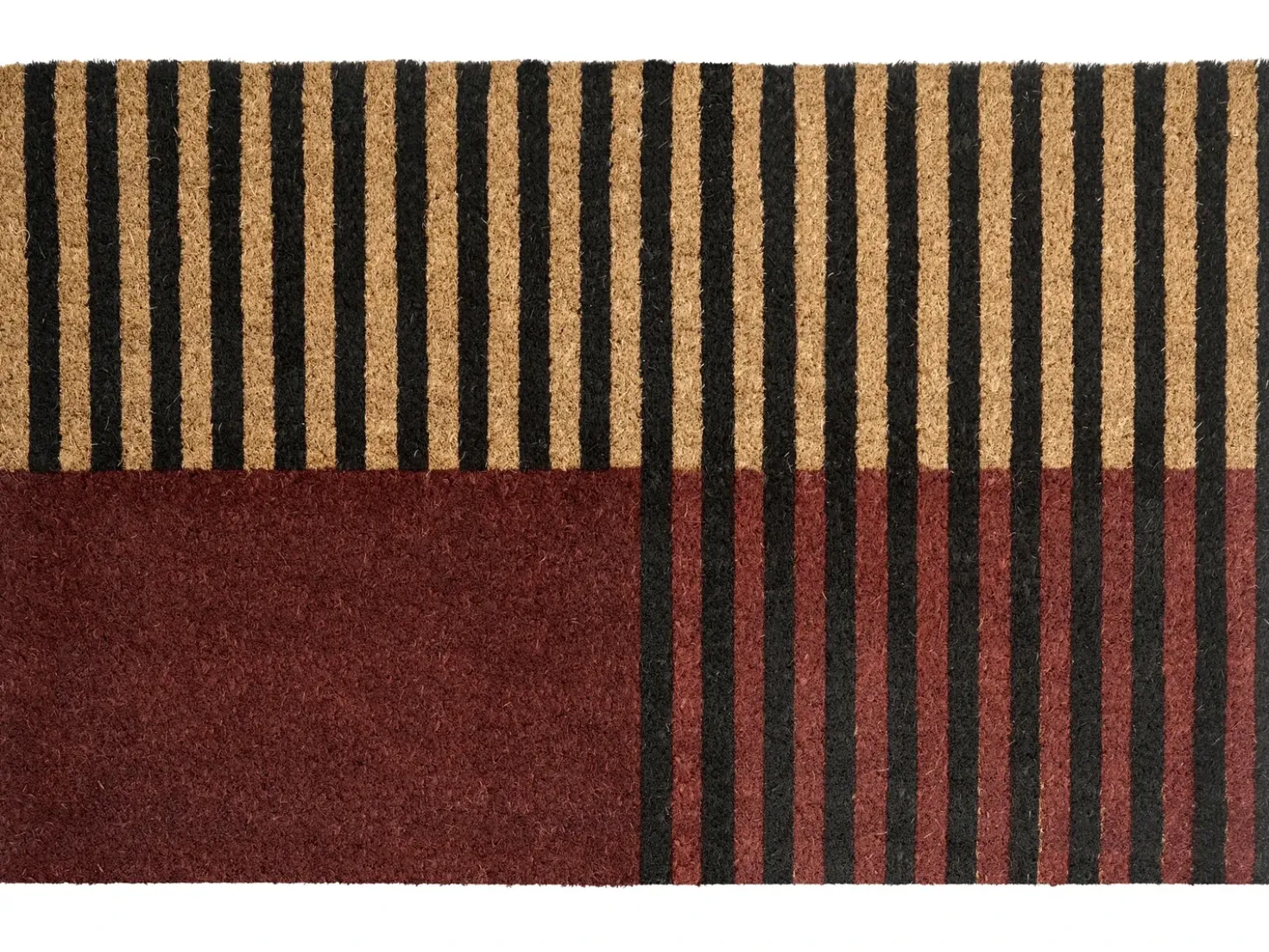 Tappetino da Ingresso TUKSUK Marrone/Beige 50 x 80 cm Fibra di Cocco