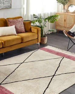 Tappeto AFSAR Beige chiaro 160 x 230 cm Cotone