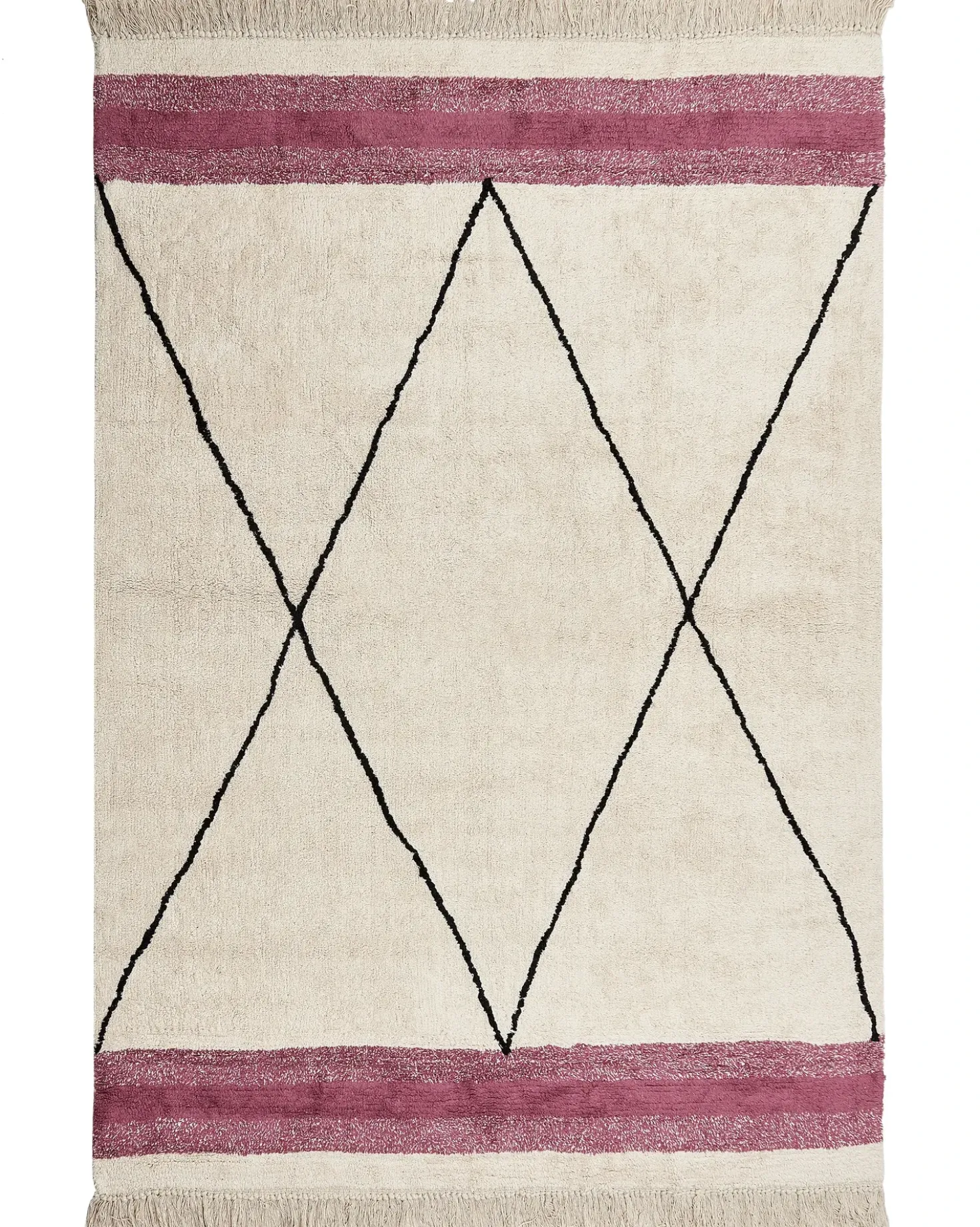 Tappeto AFSAR Beige chiaro 160 x 230 cm Cotone