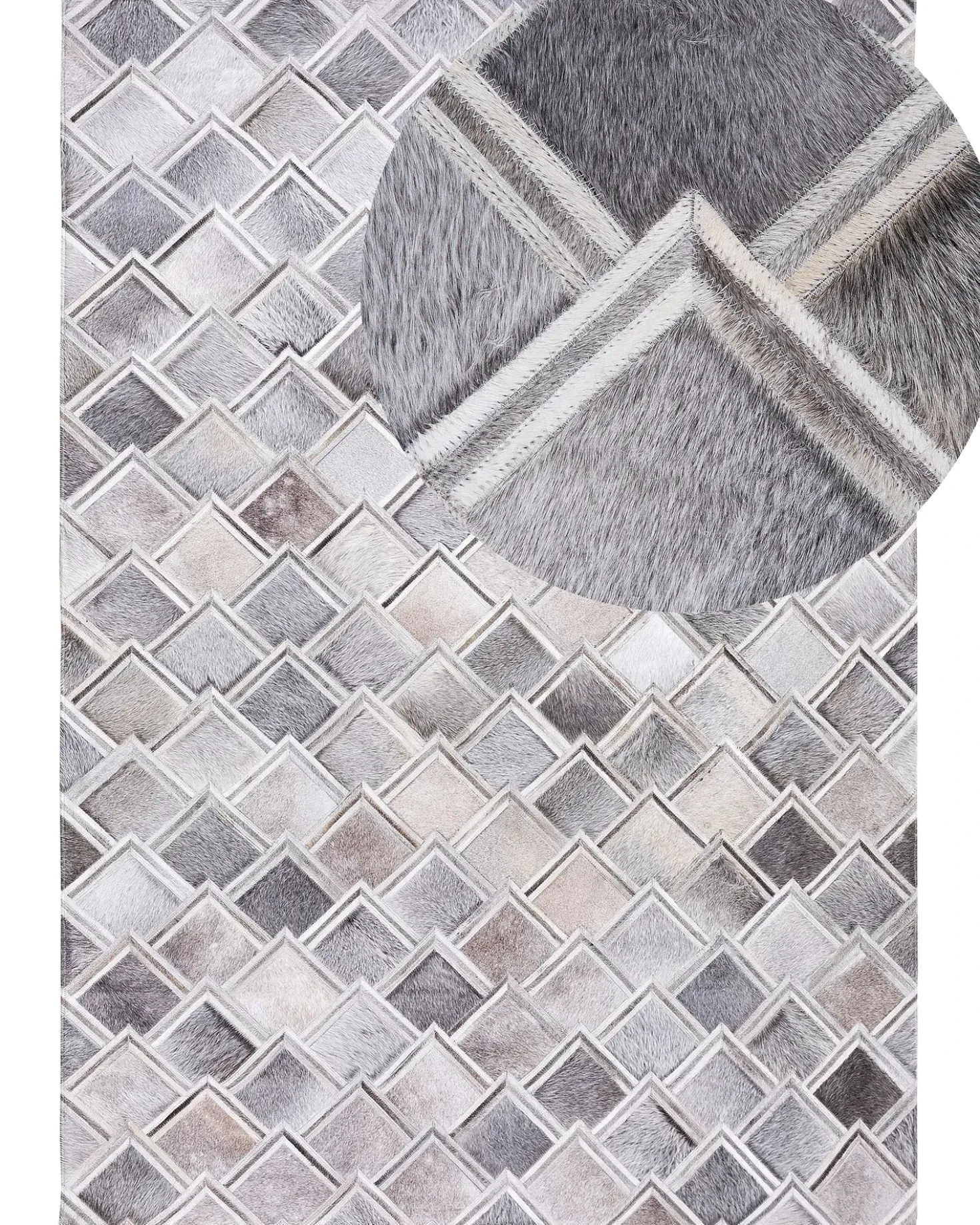 Tappeto AGACLI Grigio 160 x 230 cm Pelle naturale