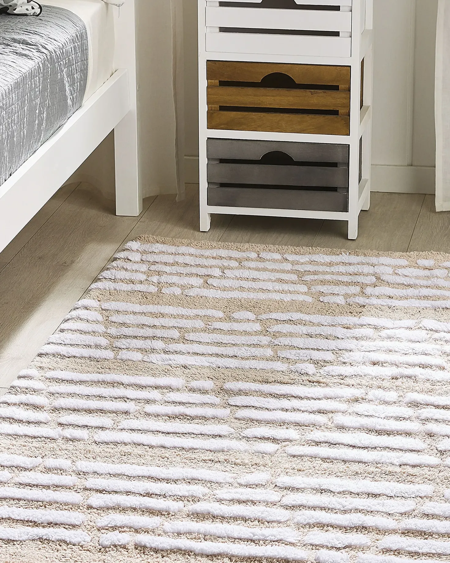 Tappeto AHIRLI Beige 120 x 180 cm Cotone