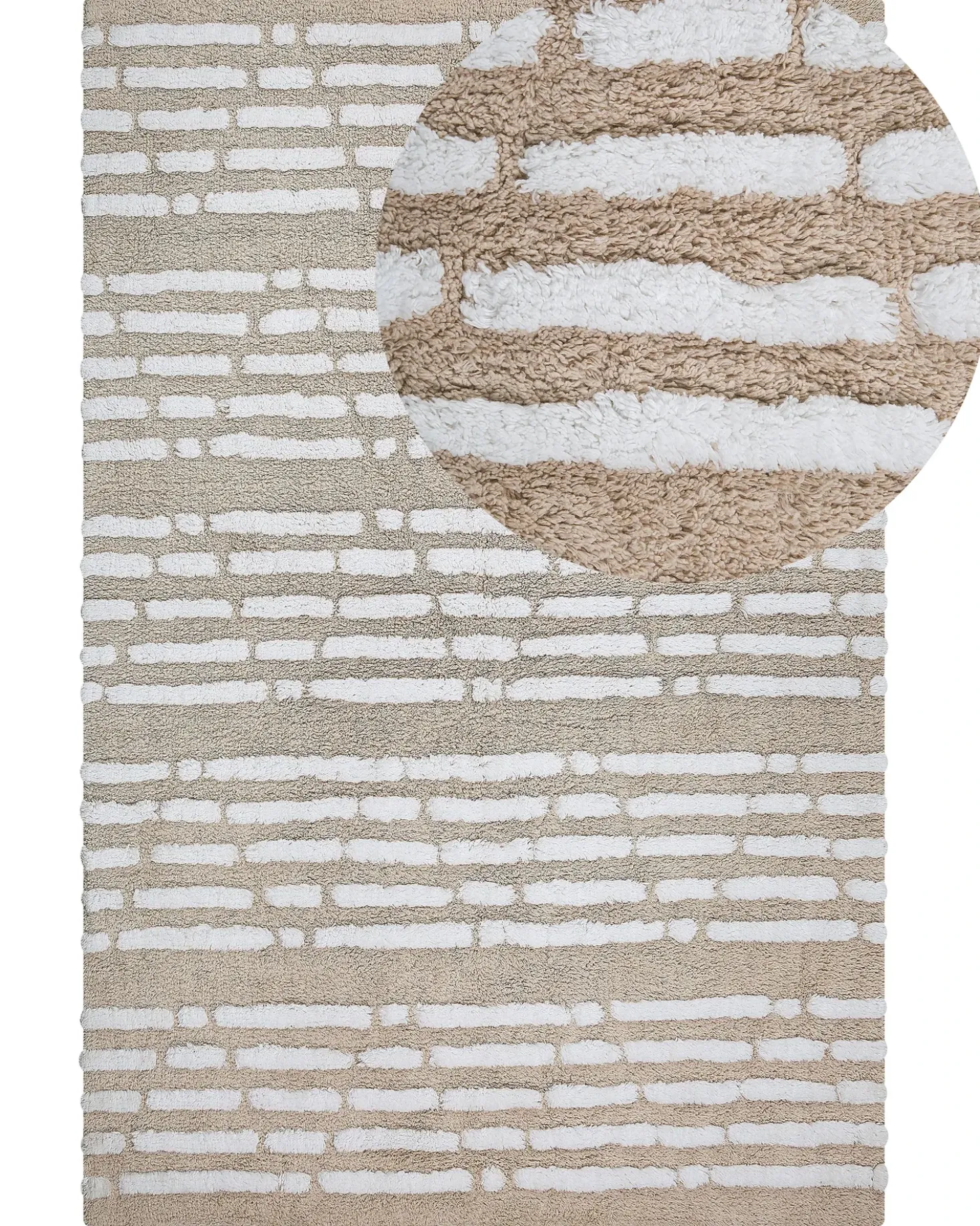 Tappeto AHIRLI Beige 120 x 180 cm Cotone
