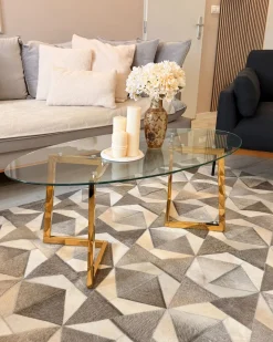 Tappeto ALAKA Grigio 160 x 230 cm Pelle naturale