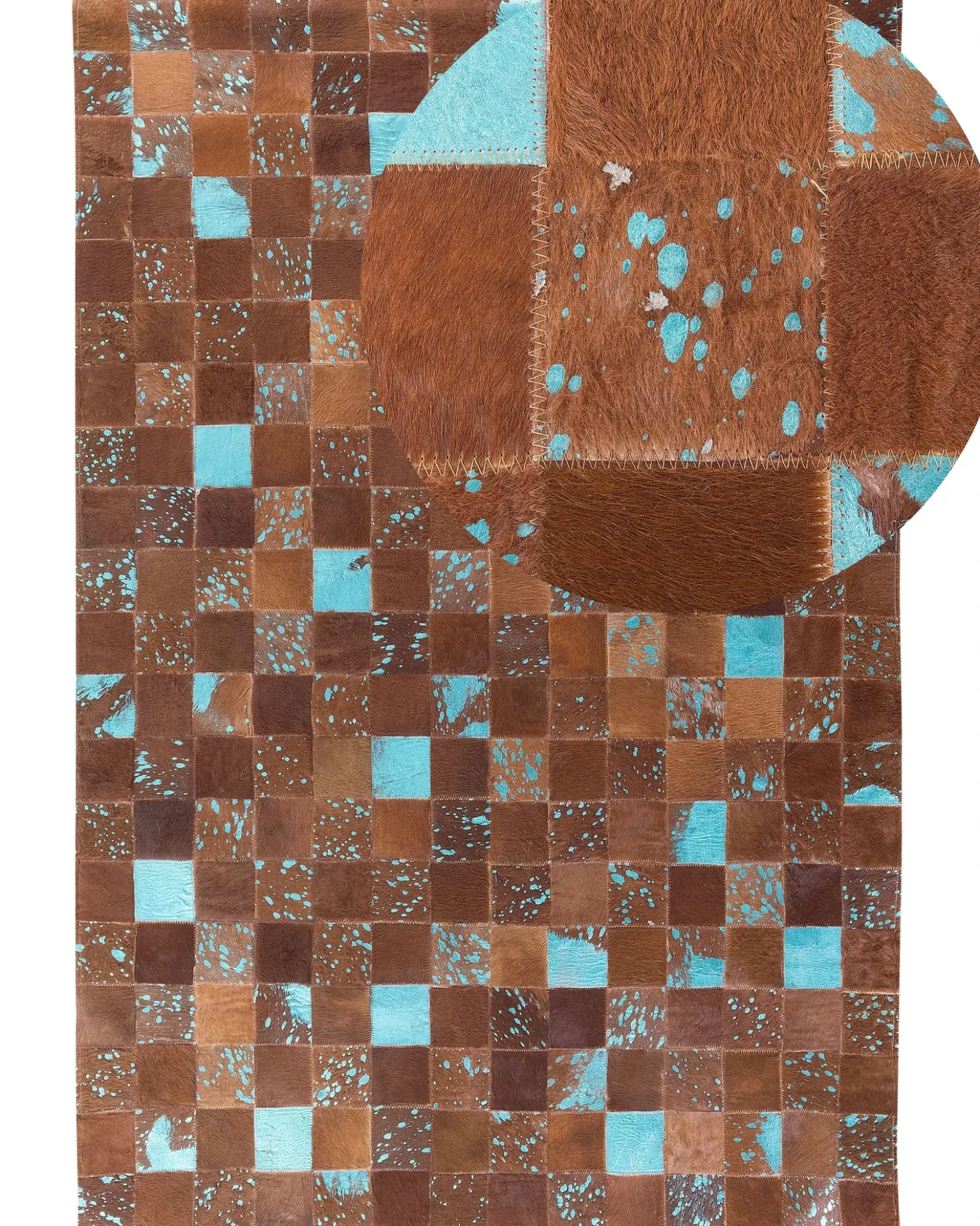 Tappeto ALIAGA Marrone 160 x 230 cm Pelle naturale