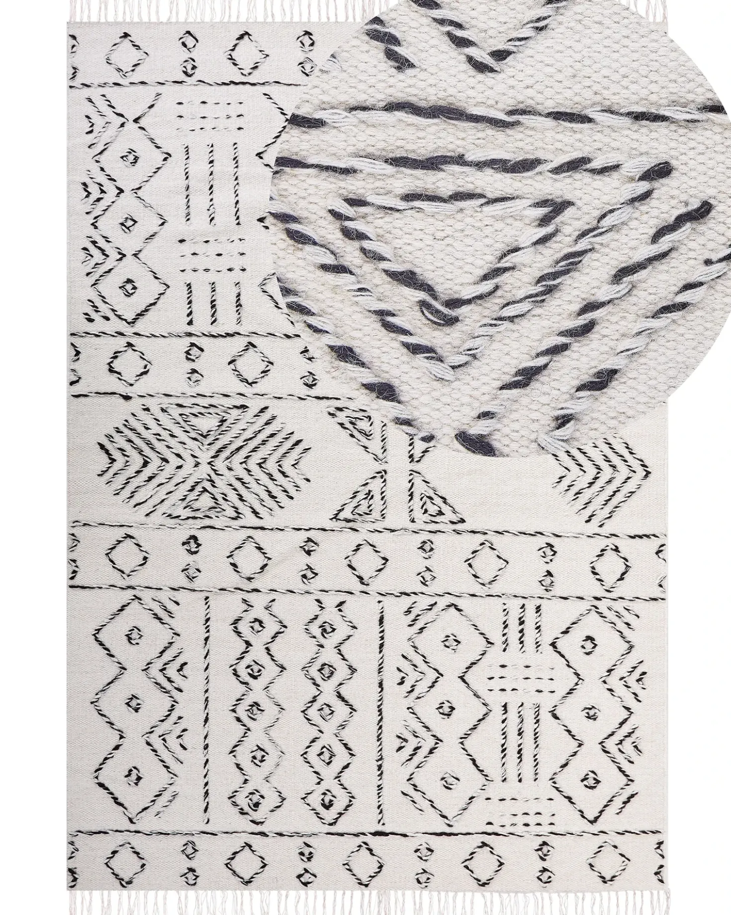 Tappeto ALKENT Bianco 160 x 230 cm Lana