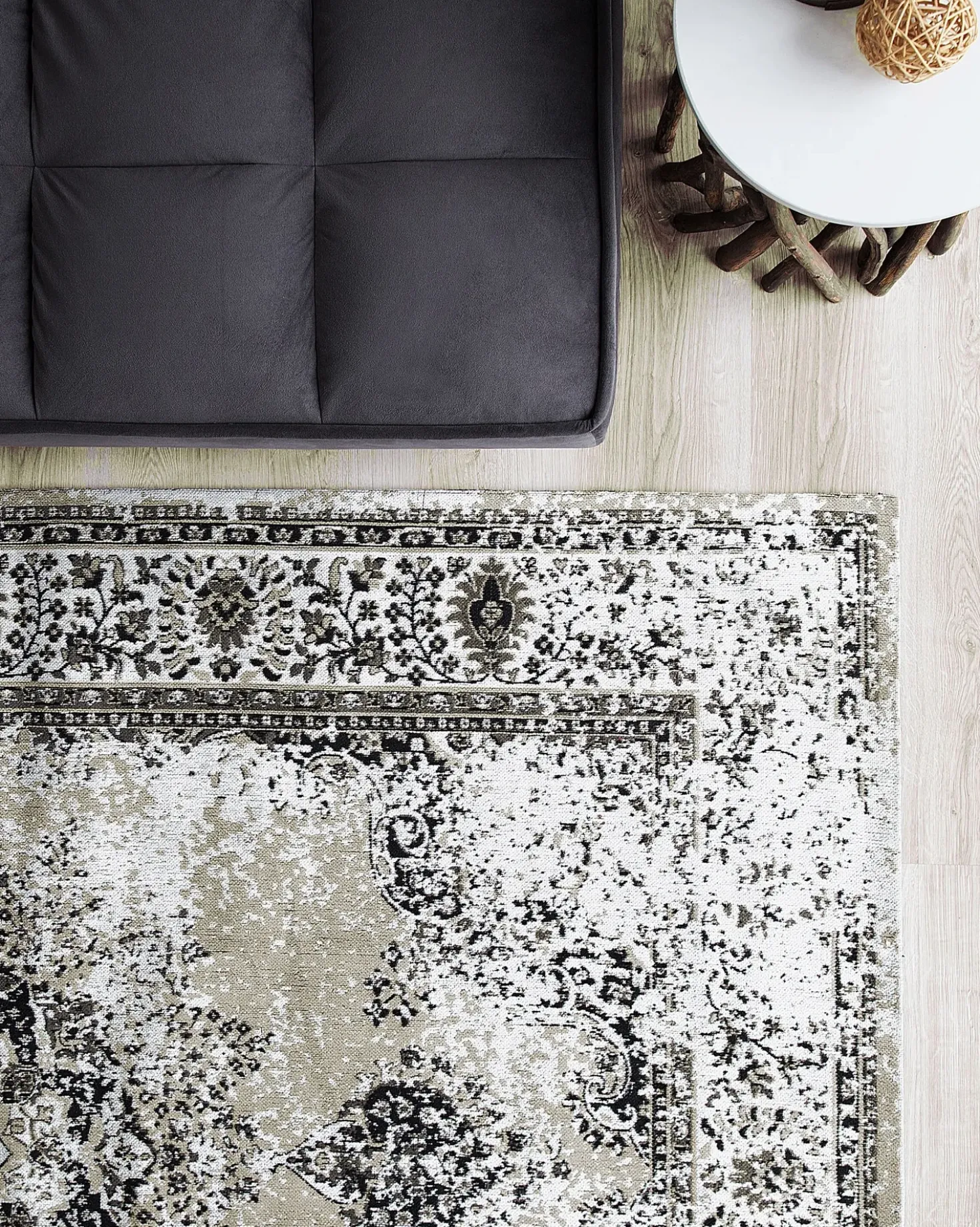 Tappeto ALMUS Grigio 140 x 200 cm Cotone
