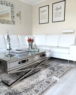 Tappeto ALMUS Grigio 140 x 200 cm Cotone