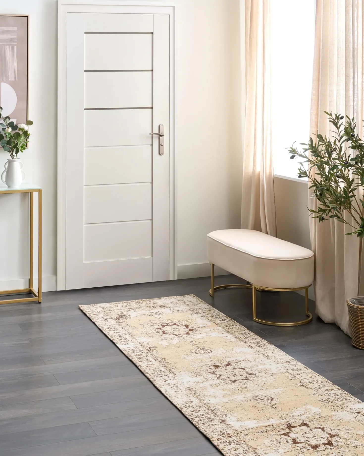 Tappeto ALMUS Marrone 80 x 300 cm Cotone