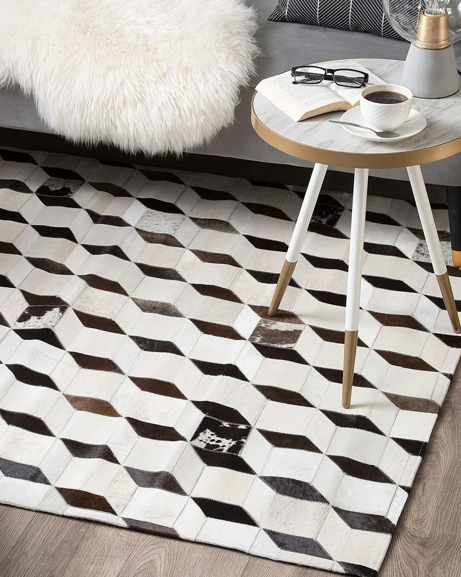 Tappeto ALPKOY Bianco 160 x 230 cm Pelle naturale