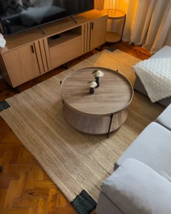 Tappeto AMRAVATI Nero/Beige 160 x 230 cm Iuta