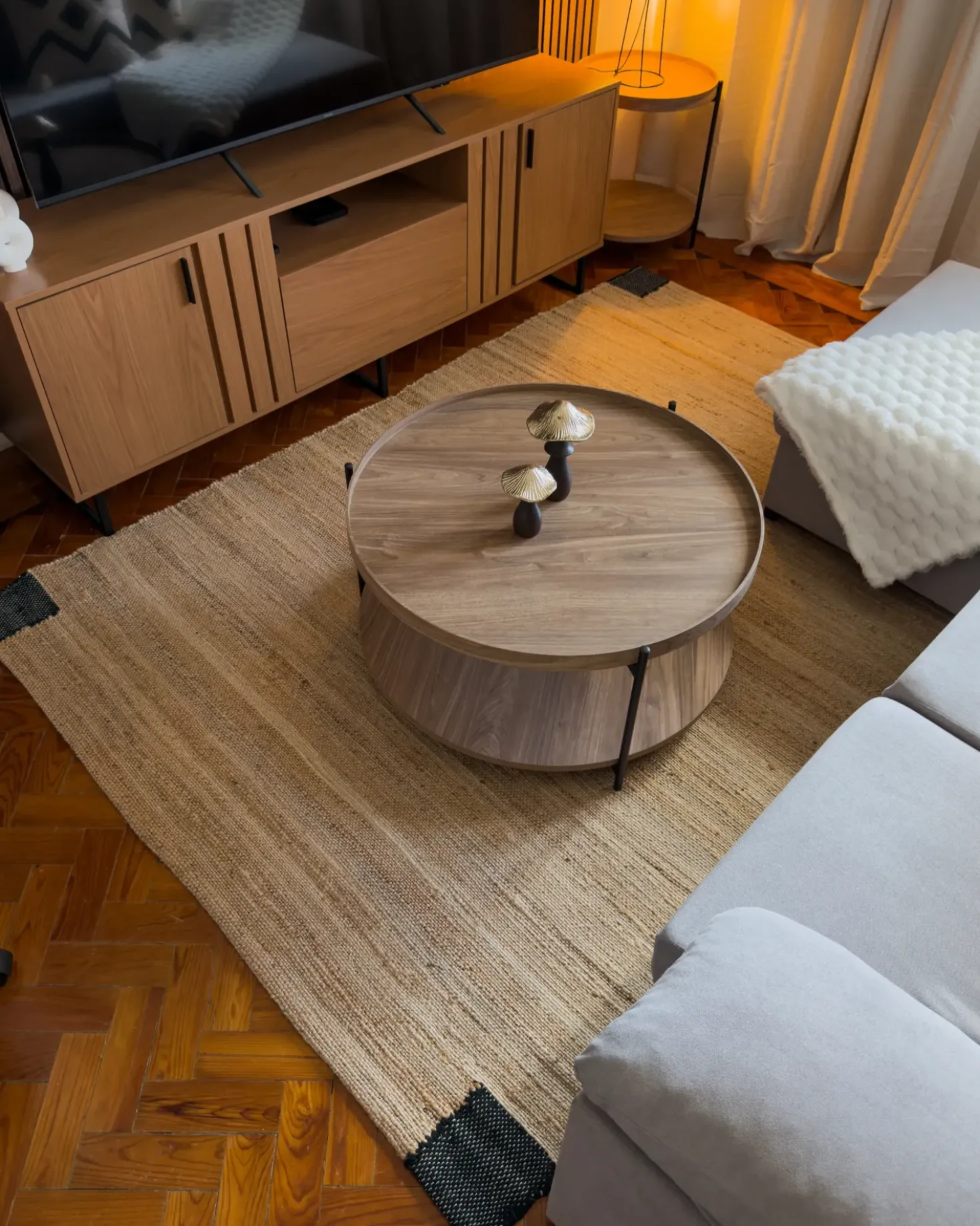Tappeto AMRAVATI Nero/Beige 160 x 230 cm Iuta