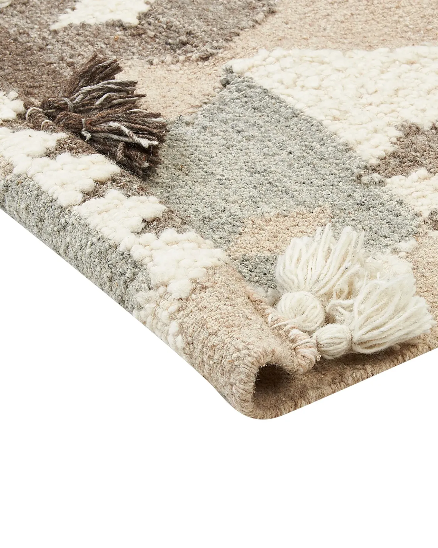 Tappeto ARALEZ Beige 160 x 230 cm Lana Kilim