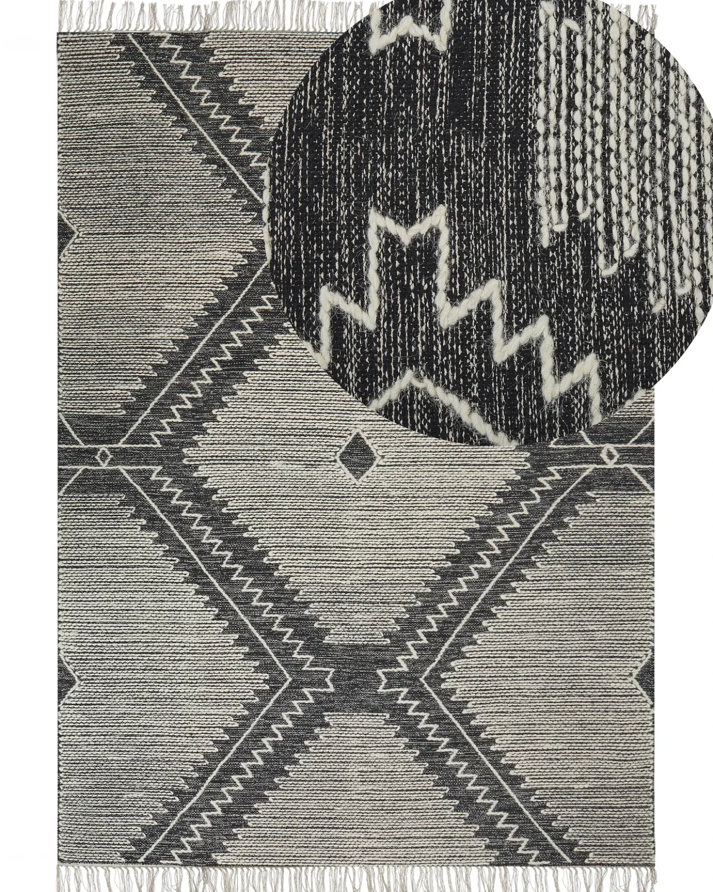 Tappeto ARBAA Nero 160 x 230 cm Cotone