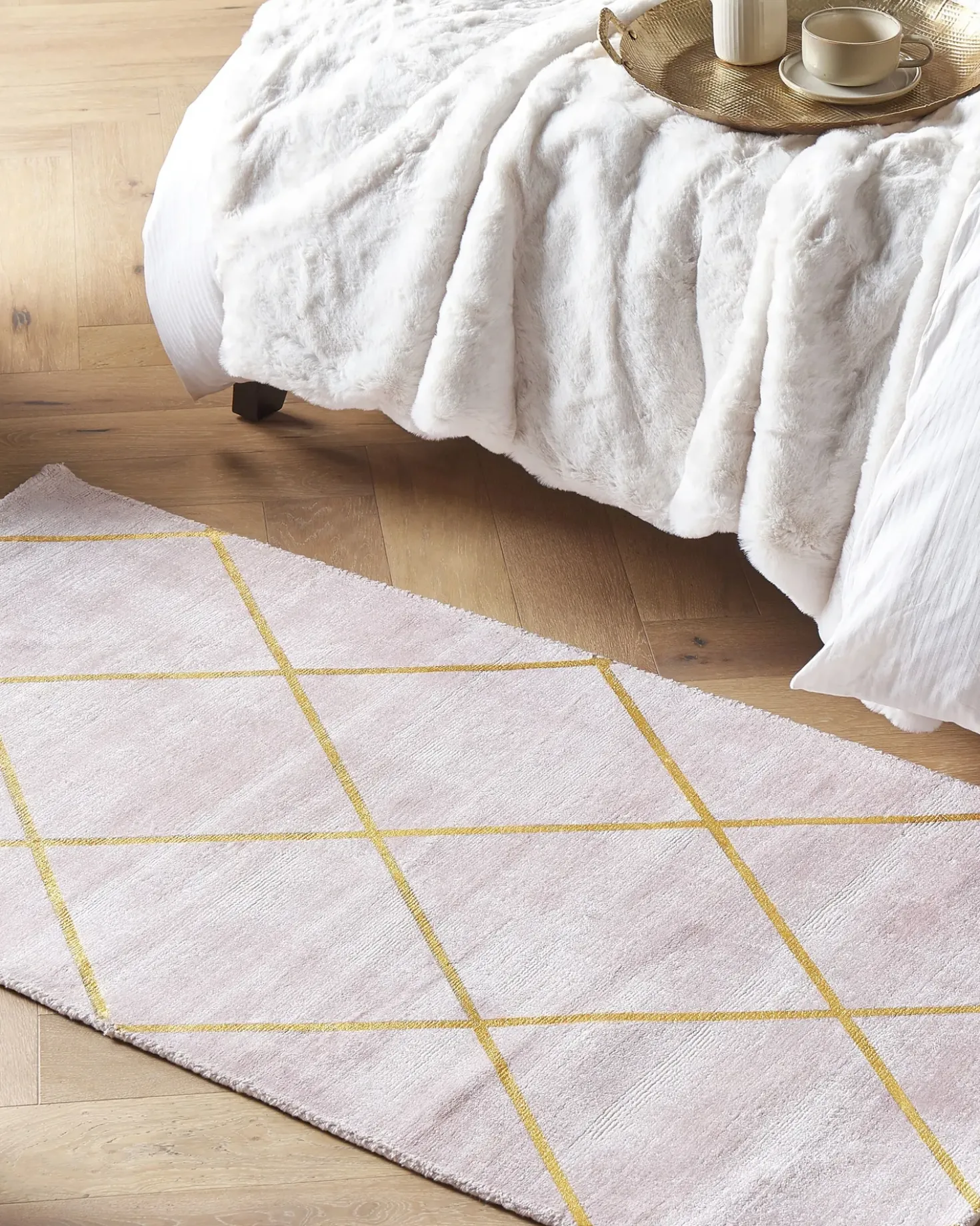 Tappeto ATIKE Rosa 80 x 150 cm Viscosa