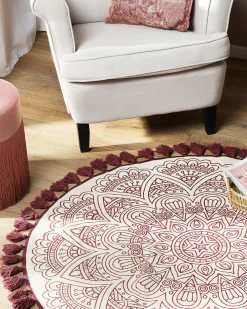Tappeto AYAKLI Rosso ø 120 cm Cotone