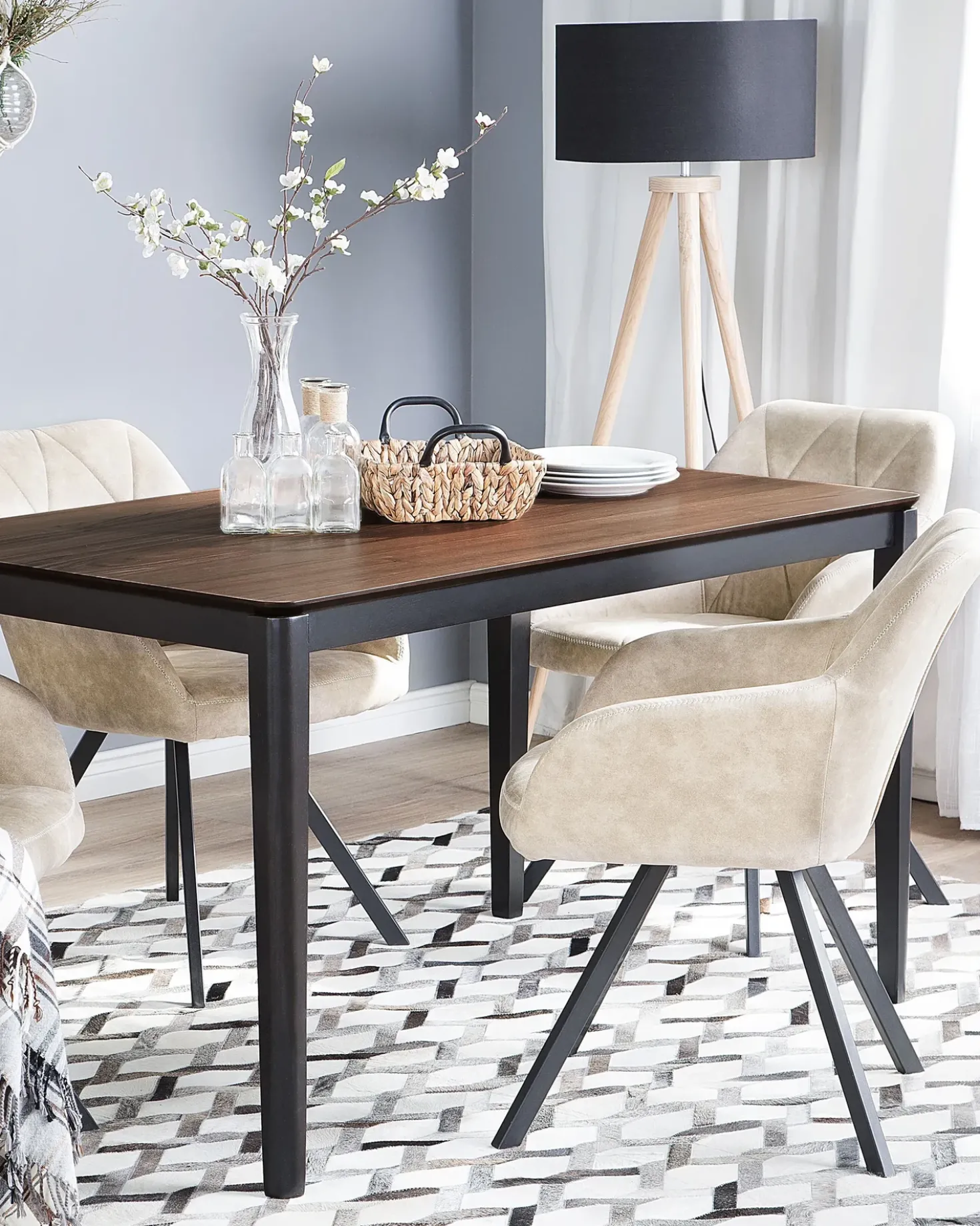 Tappeto AYDIN Grigio 160 x 230 cm Pelle naturale